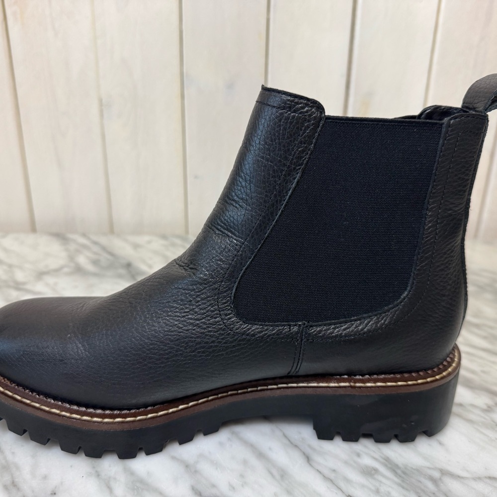 Caslon, Miller Water Resistant Lug Chelsea Boot, Black Leather Ankle Boots - Picture 7 of 9
